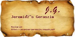 Jeremiás Geraszim névjegykártya